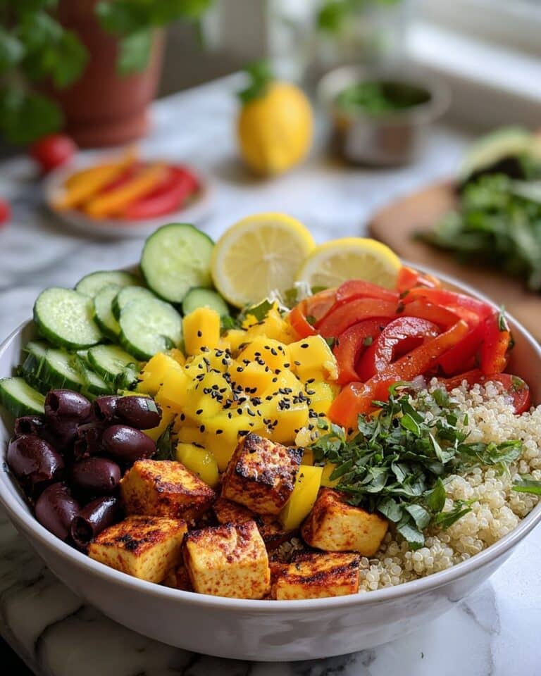 Mediterranean Quinoa Bowl with Roasted Vegetables and Fresh Herbs Recipe
