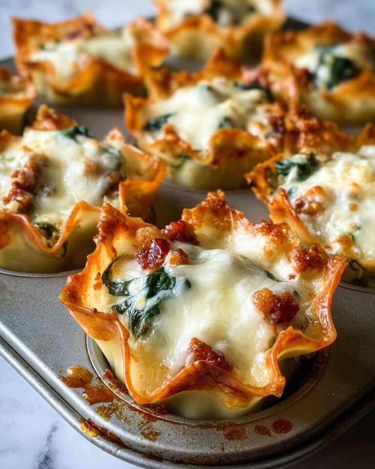 Sausage and Spinach Wonton Bites Recipe