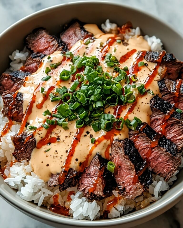 Korean BBQ Steak Rice Bowls with Spicy Cream Sauce Recipe