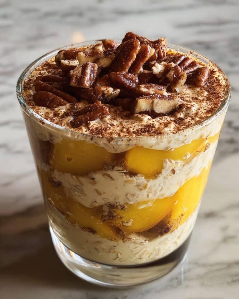 Peach Cobbler Overnight Oats Recipe