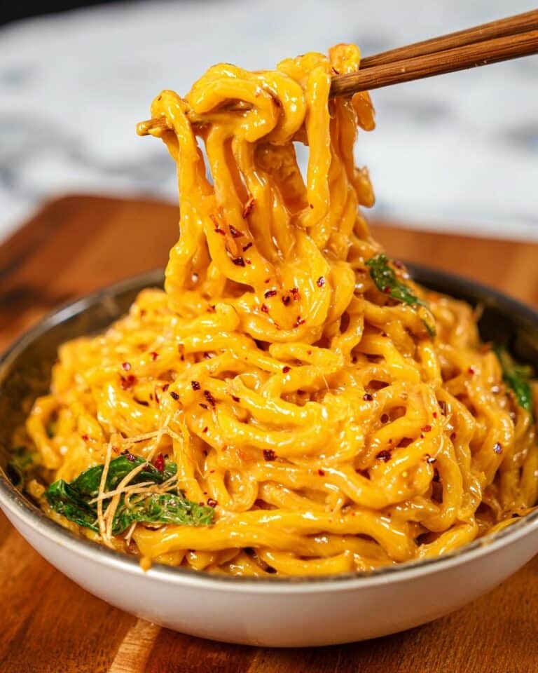 Creamy Gochujang Udon Noodles Recipe