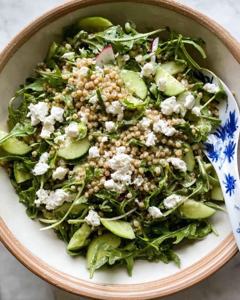Simple Lemon Arugula Couscous Feta Salad Recipe