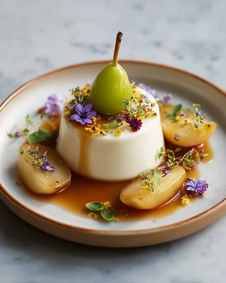 5-Star Cardamom Panna Cotta with Poached Pears Recipe