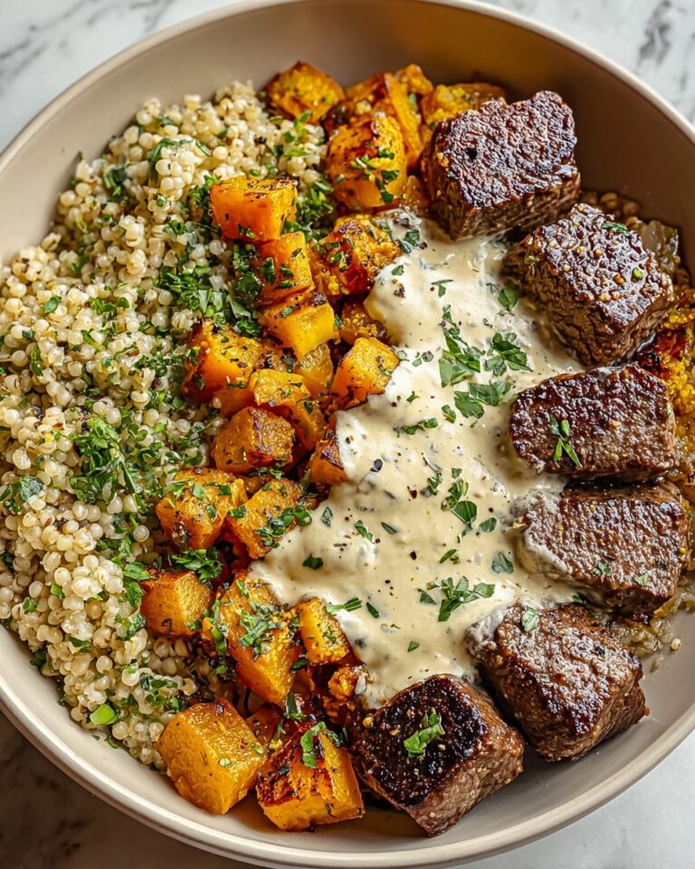 Butternut Squash & Garlic Herb Steak Bowls Recipe