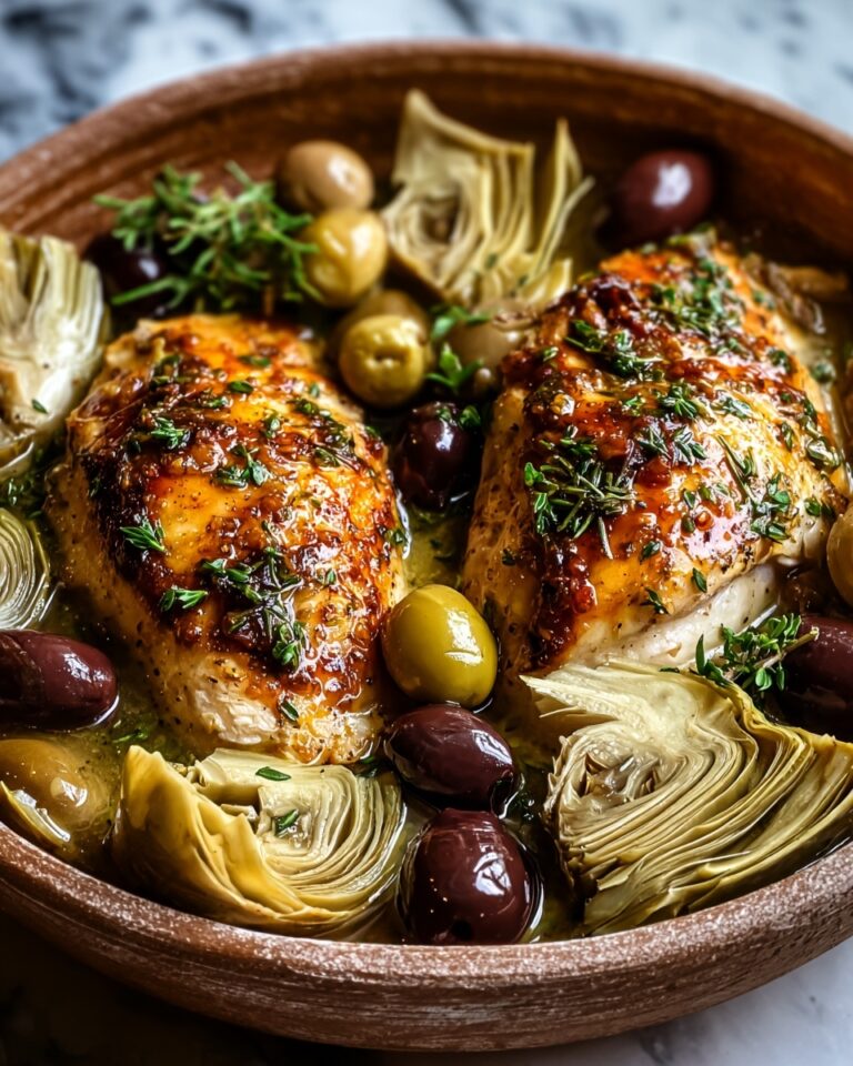 Mediterranean Lemon Chicken with Artichokes & Olives Recipe
