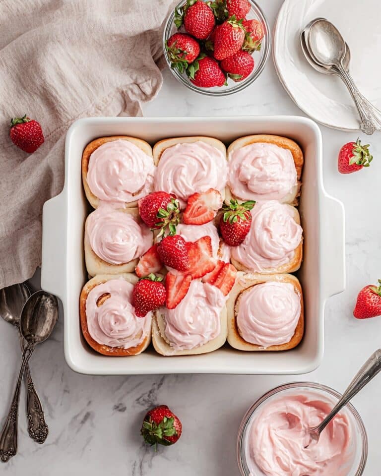 Strawberry Cinnamon Rolls with Cream Cheese Strawberry Glaze Recipe