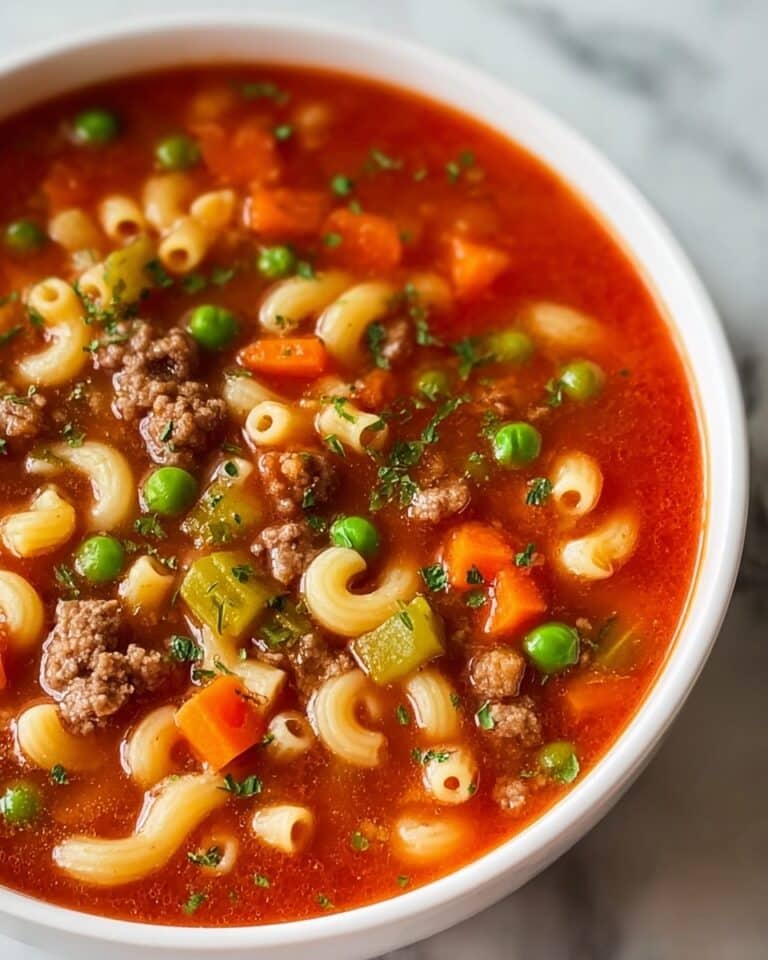 Homemade Ground Beef Pasta Soup Recipe