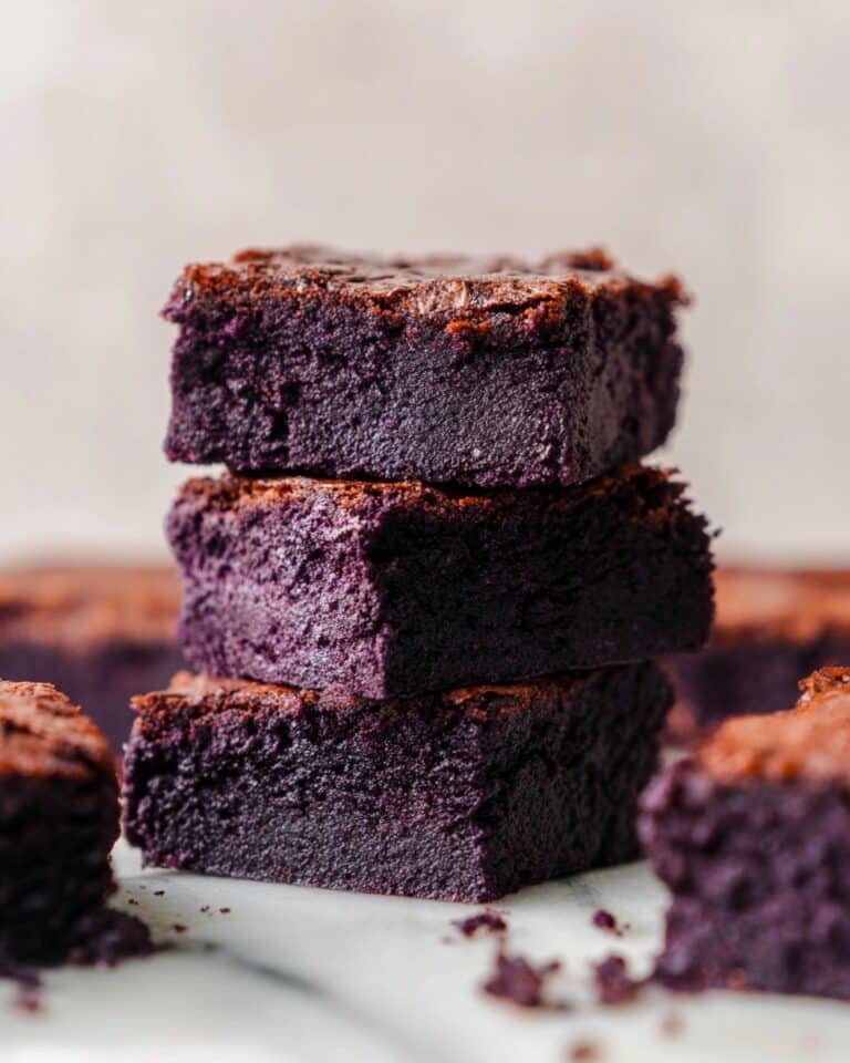 Chewy & Fudgy Purple Ube Brownies (Gluten-Free) Recipe