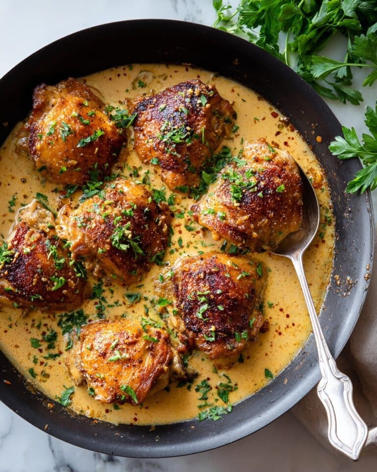 Skillet Chicken Thighs with Lemon Cream Sauce Recipe